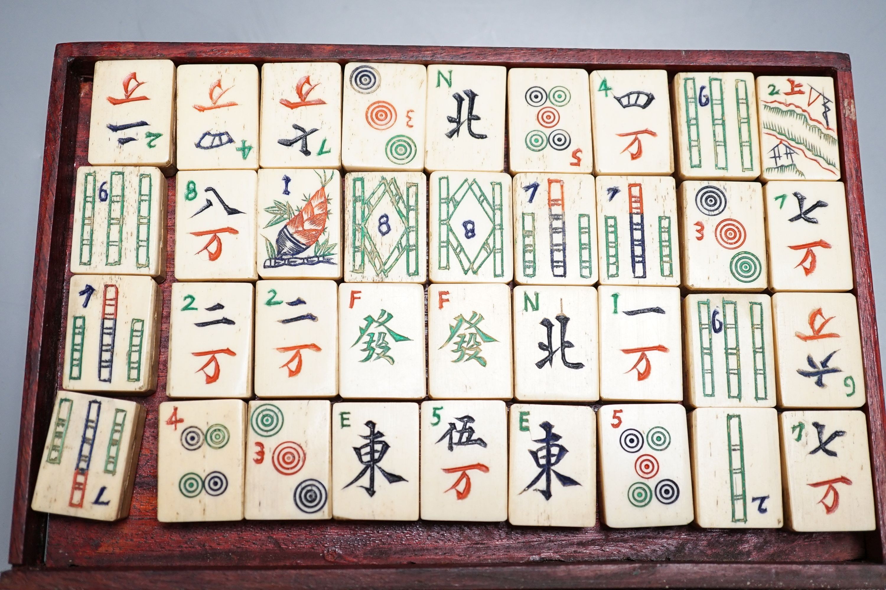 A Chinese mahjong set